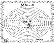 Printable maze game coloring pages