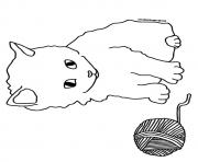 Printable The a kitten playing with the barn kitten coloring pages