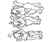 Printable The Three orphan kittens kitten coloring pages
