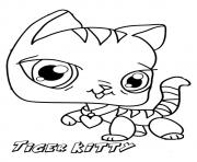 Printable The tiger kitten coloring pages
