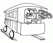 Printable Cat In A Train 0e35 coloring pages