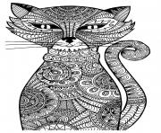 Printable kitten adult cat coloring pages