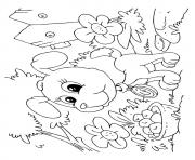 Printable The Pup In The Garden puppy coloring pages