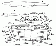 Printable a puppy in a bucket a5d7 coloring pages