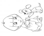 Printable The Dora With Pup puppy coloring pages