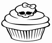 Printable monster high skullette cupcake coloring pages