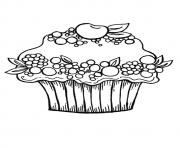 Printable The Berry Cupcake fruits coloring pages
