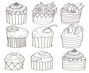 Printable simple cupcakes by olivier coloring pages