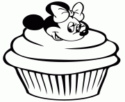 Printable minnie mouse cupcake coloring pages