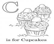 Printable C is for Cupcakes12 coloring pages