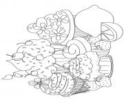 Printable cupcake13 coloring pages