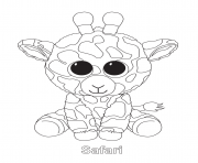 Printable safari beanie boo coloring pages