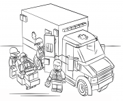 Printable lego ambulance city coloring pages