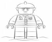 Printable lego fireman city coloring pages