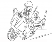 Printable lego moto police city coloring pages