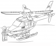 Printable lego police helicopter city coloring pages