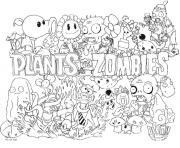 Printable 2 plants vs zombies coloring pages