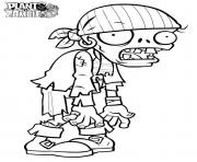 Printable zombi plants vs zombies coloring pages