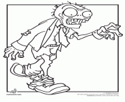 Printable zombie crazy plants vs zombies coloring pages
