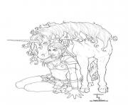 Printable adult fantasy unicorn coloring pages