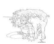 Printable coloring adult fantasy unicorn coloring pages