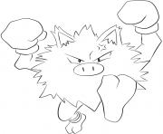 Printable 057 primeape pokemon coloring pages