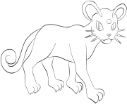 Pokemon Coloring Pages Free Printable 053 Persian Cats