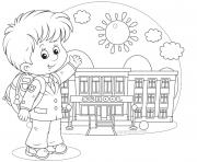 Printable happy student school fist day coloring pages