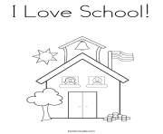 Printable i love school coloring pages
