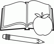 Printable book apple pen back to school coloring pages
