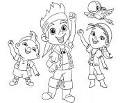 Printable jake and the neverland pirates team halloween coloring pages