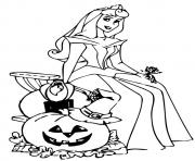 Printable The sleeping beauty Halloween disney halloween coloring pages