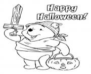Printable The pooh as a viking disney halloween coloring pages