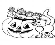 Printable Gato com abobora disney halloween coloring pages
