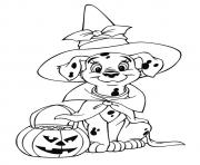Printable The dalmatian celebrating halloween disney halloween coloring pages