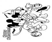 Printable The mickey and minnie mouse disney halloween coloring pages