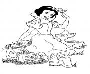 Printable The snow white and pumpkins disney halloween coloring pages