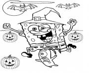 Printable spongebob halloween coloring pages