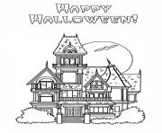 Printable haunted house s halloween coloring pages