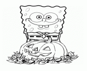 Printable spongebob squarepants pumpkin halloween coloring pages