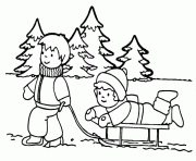 Printable playing in winter s for girls 2328 coloring pages