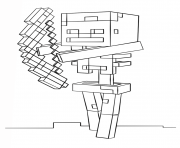 Printable minecraft skeleton with bow coloring pages