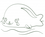 Printable kawaii seal coloring pages