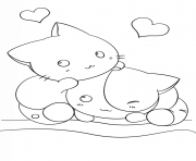 Printable kawaii kittens coloring pages