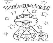 Printable cat halloween costum kitty coloring pages