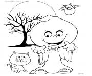 Printable halloween gost silly coloring pages