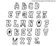 Printable graffiti alphabet simple letters coloring pages