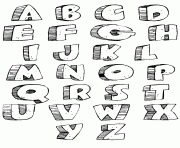 Bubble Letters Coloring Pages Free Printable Graffiti Abc Alphabets Az