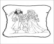 Printable jack and princess pirates of the caribbean coloring pages
