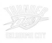 Printable oklahoma city thunder logo nba sport coloring pages